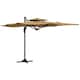 image 1 of Outsunny 3(m)Garden Parasol Patio Umbrella with Mechanism Dual Top Khaki