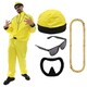 image 1 of 90's Rapper Costume - Hat, Glasses, Goatee & Gold Chain Yellow | 2XL