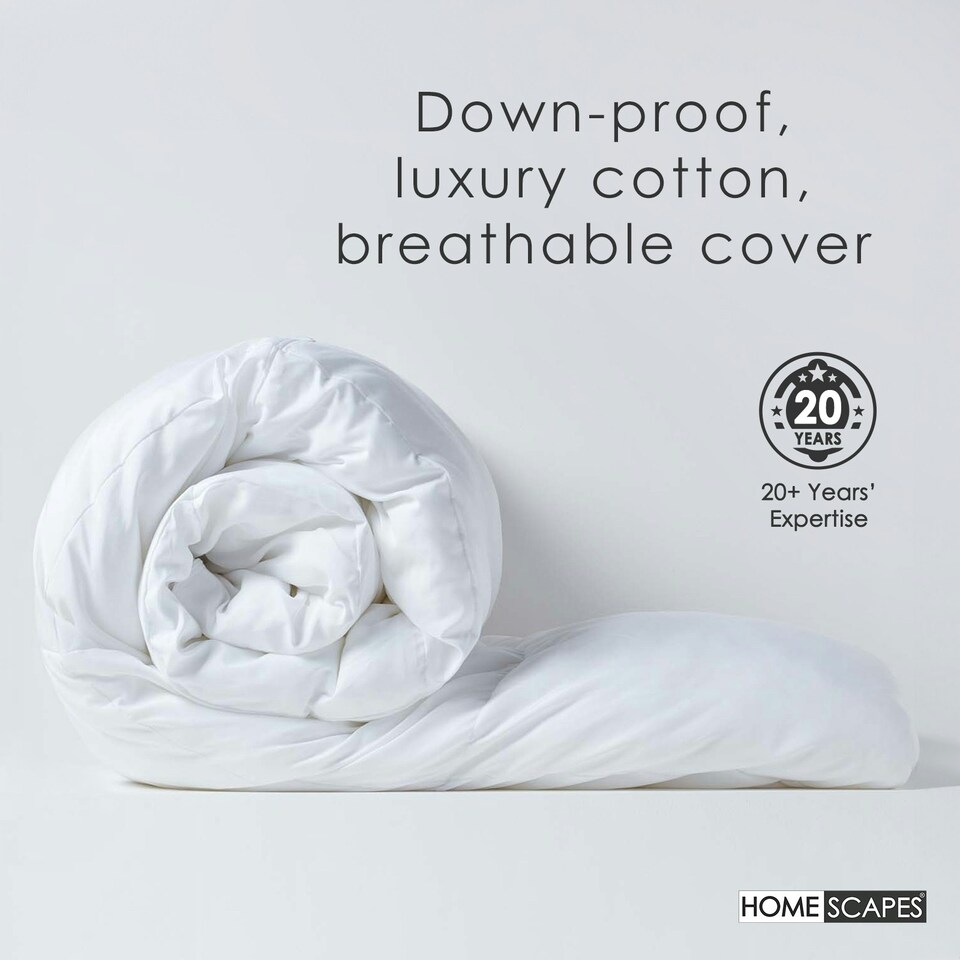 image 1 of Homescapes Duck Feather and Down 15 Tog Duvet for Winter, Super King