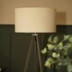 image 1 of ValueLights Barbro Grey Tripod Floor Lamp Cream Boucle Shade & Bulb