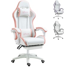Vinsetto Racing Style Gaming Chair with Reclining, Footrest, Pink