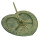 image 1 of Bird Heart Sundial Ornament Cast Iron Garden Yard Feature Statue Clock Metal Green