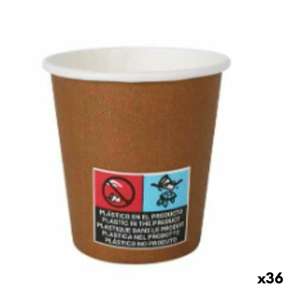 image 1 of Set of glasses Algon Cardboard Disposable Brown 36 Units 80 ml (50 Pieces) N/A