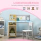 image 3 of HOMCOM Kids Table and Chair Set 2 PCs Table and Chair Set w/ Whiteboard Grey