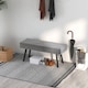image 8 of HOMCOM End of Bed Bench with X-Shape Design and Steel Legs, Upholstered Hallway Bench for Bedroom, Grey