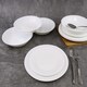 image 3 of White Opal Glass Dinner Set Plates Soup Bowls Dinnerware | White | Aria - Round - 12 Pcs | 12