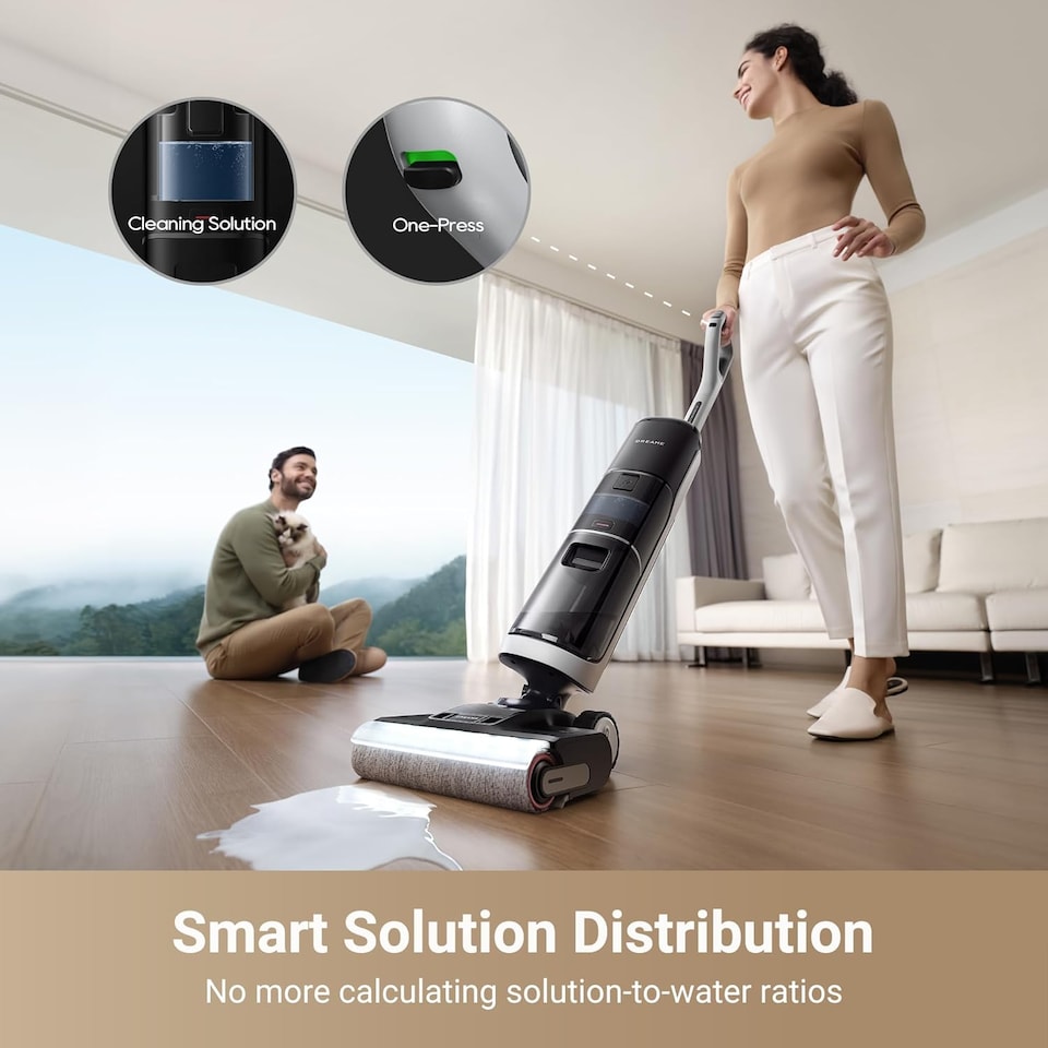 image 1 of Dreame H14 Pro Wet & Dry Vacuum, Dual Edge Rotating Brush, 18kPa Suction,180 Degree Lie-Flat, Brush Care, 5min Drying Control