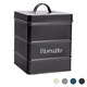 image 1 of Harbour Housewares Black Vintage Metal Kitchen Biscuit Tin Kitchen Caddy Kitchen Storage Containers Canister