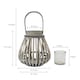 image 9 of JVL Luna Natural Bulb Shaped Willow Wood Lantern With Wooden Handle, Grey Wash