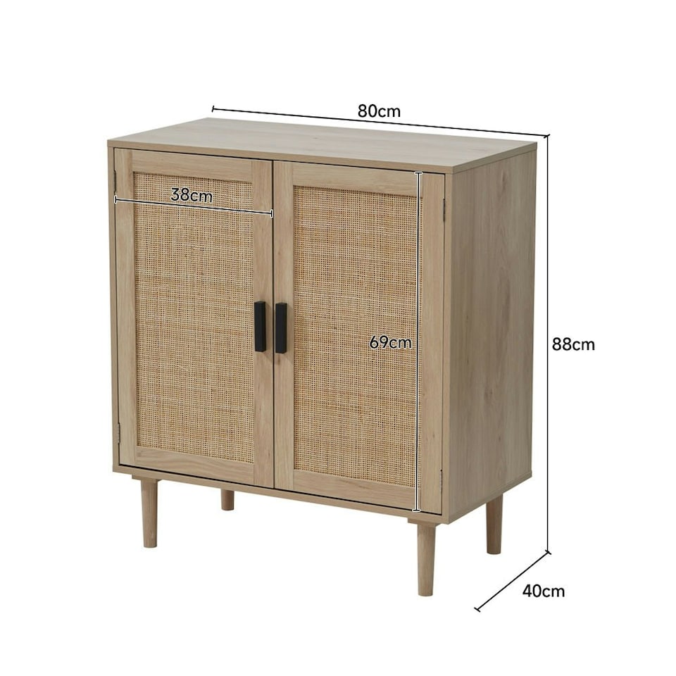 image 1 of Living and Home Rattan Sideboard with Double Doors