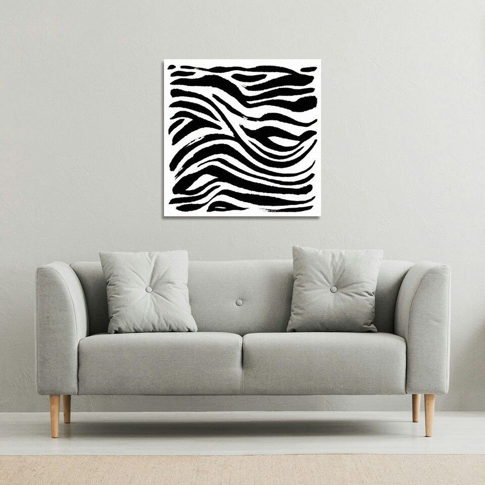 image 1 of Zebra Stripes Print (Canvas Print) 61 x 61 x 4cm