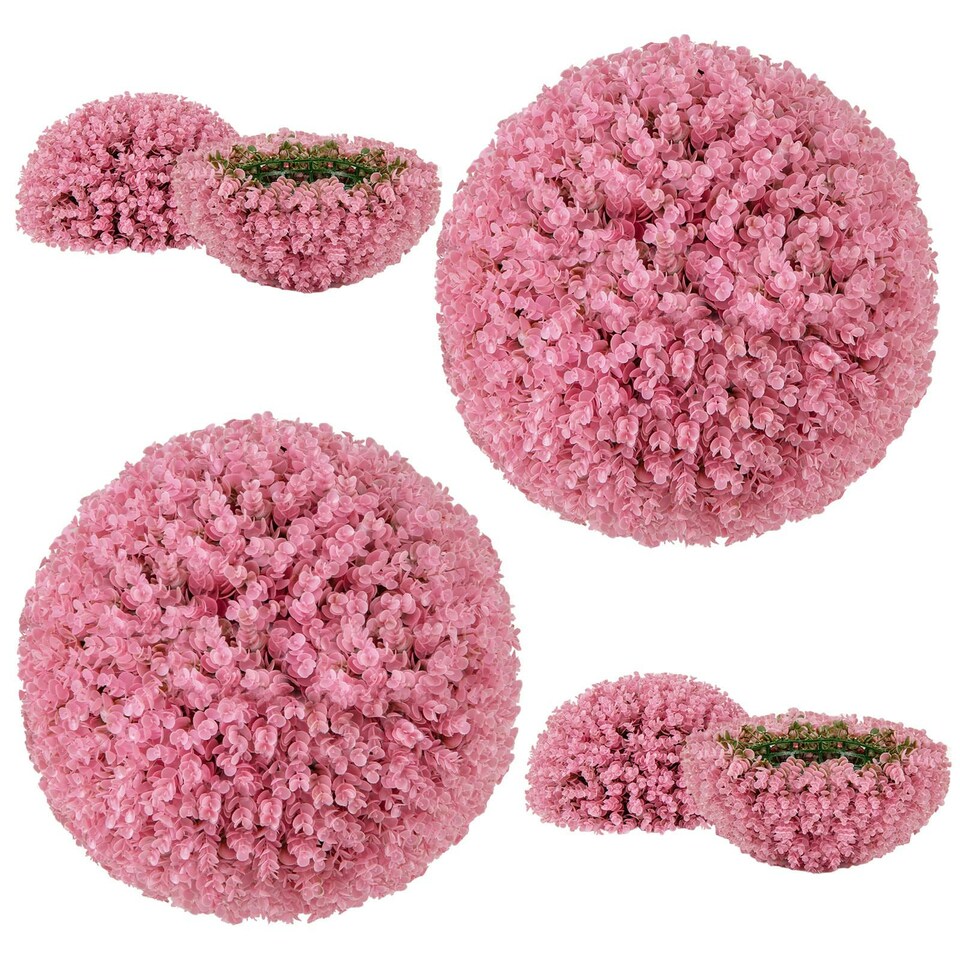 image 1 of COSTWAY 2PCS Artificial Plant Topiary Balls 44CM Decorative Balls Pink | One Size