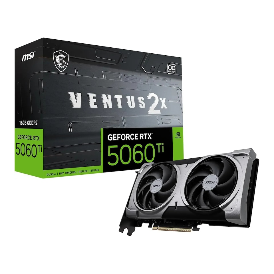 image 1 of MSI GeForce RTX 5060 Ti 16GB GDDR7 VENTUS 2X OC PLUS Graphics Card