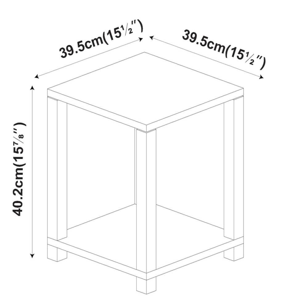 image 1 of Sandra 2 Tier S-Tube End Table Small Wood Bedside Nightstand With Storage Shelf | Multi | White