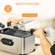 image 6 of HOMCOM 3 Litre Deep Fat Fryer Stainless Steel with Adjustable Temperature, 60min Timer, Removable Oil Basket, Viewing Window and Safety Cut Out, 2000W