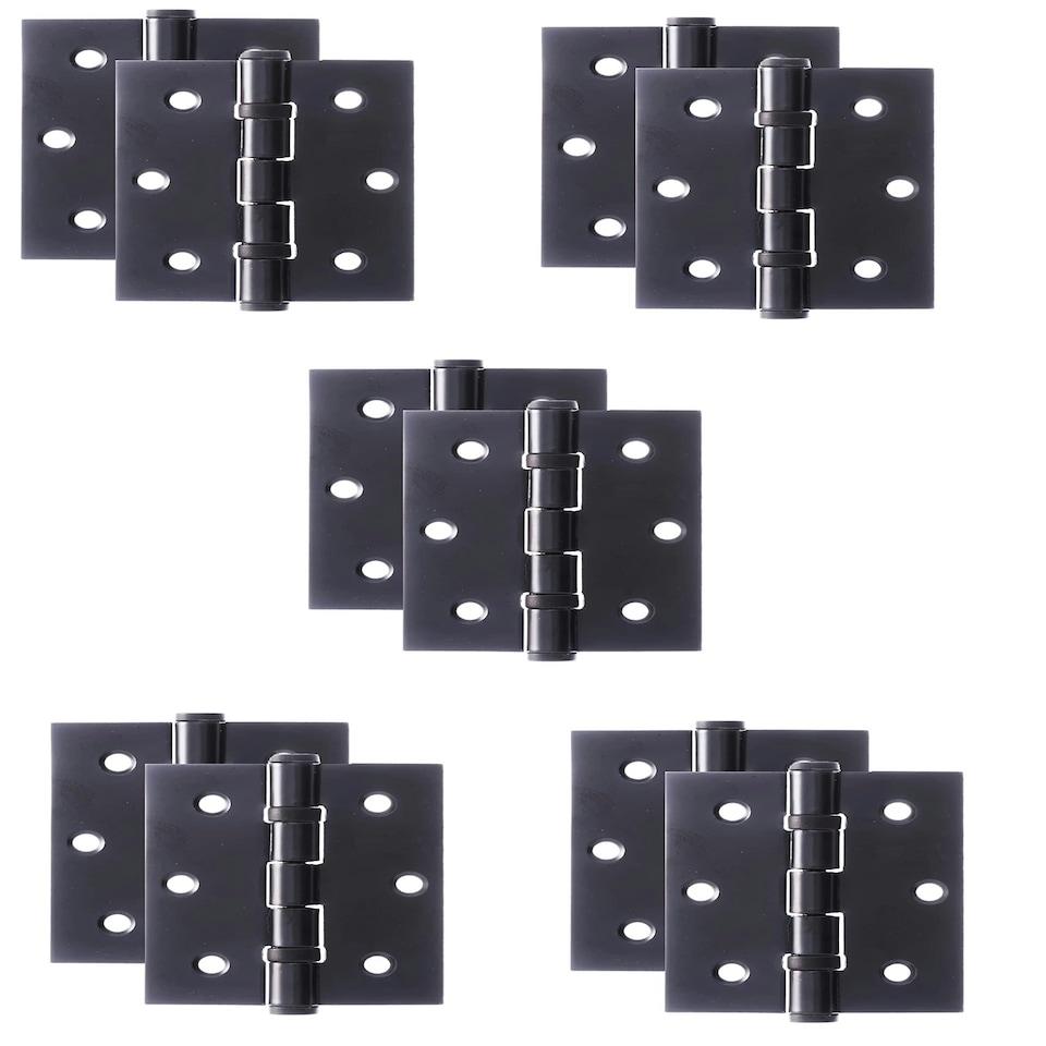 image 1 of Golden Grace 5 Pairs Ball Bearing Hinges in Matt Black Finish, Timber Door Hinge - 75mm 3" | Black | 5 Pairs