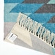 image 5 of Homescapes Helsinki Handwoven Geometric Blue Grey and Cream Kilim Wool Rug - 160 x 230 cm | Blue | Blue, green, grey and Cream