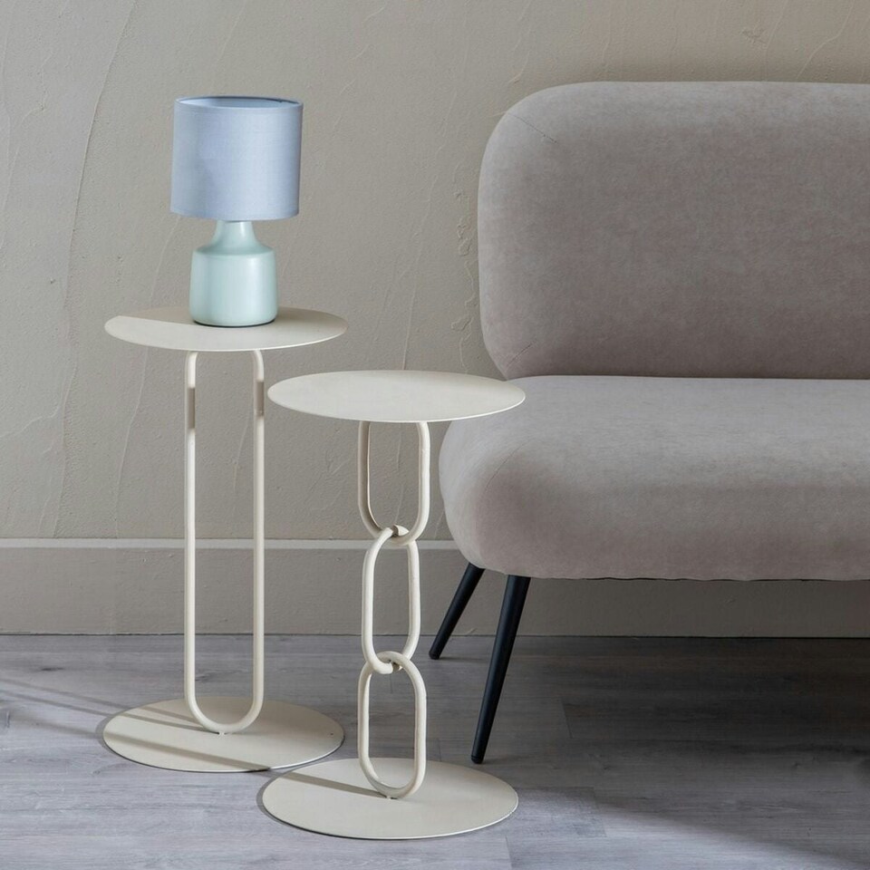 image 1 of Side table 30,5 x 30,5 x 53 cm Cream Iron N/A