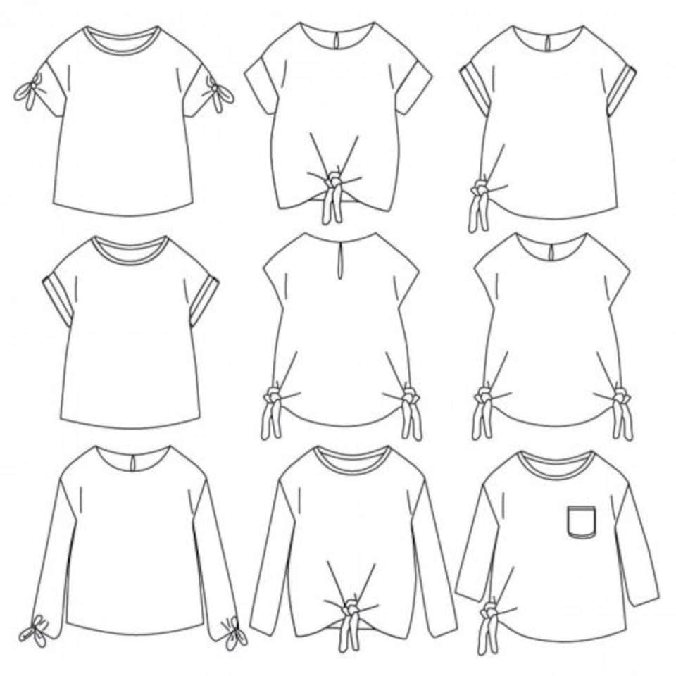 image 1 of Ikatee Kids Peony Top Paper Sewing Pattern – Children’s Top, Ages 3 Years–12 Years, Intermediate