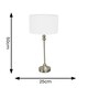 image 3 of ValueLights Maggie Brushed Chrome Candlestick Slim Table Lamp with White Fabric Drum Lamp Shade