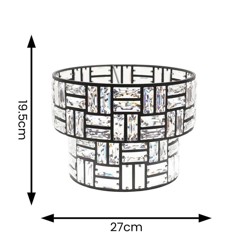 image 1 of ValueLights Elise Acrylic Black 2 Tier Lamp Shade | Black