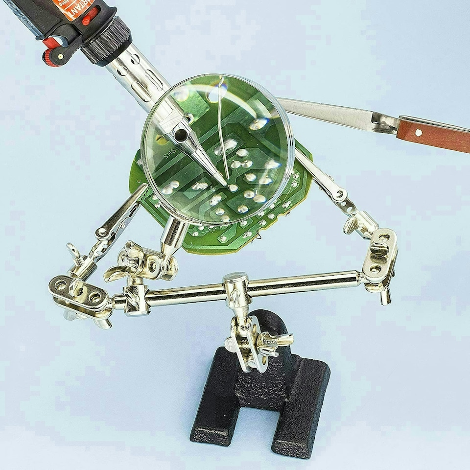 image 1 of Helping Hand Model Hobby Artist Magnifying Glass with 2 x Articulated Arms