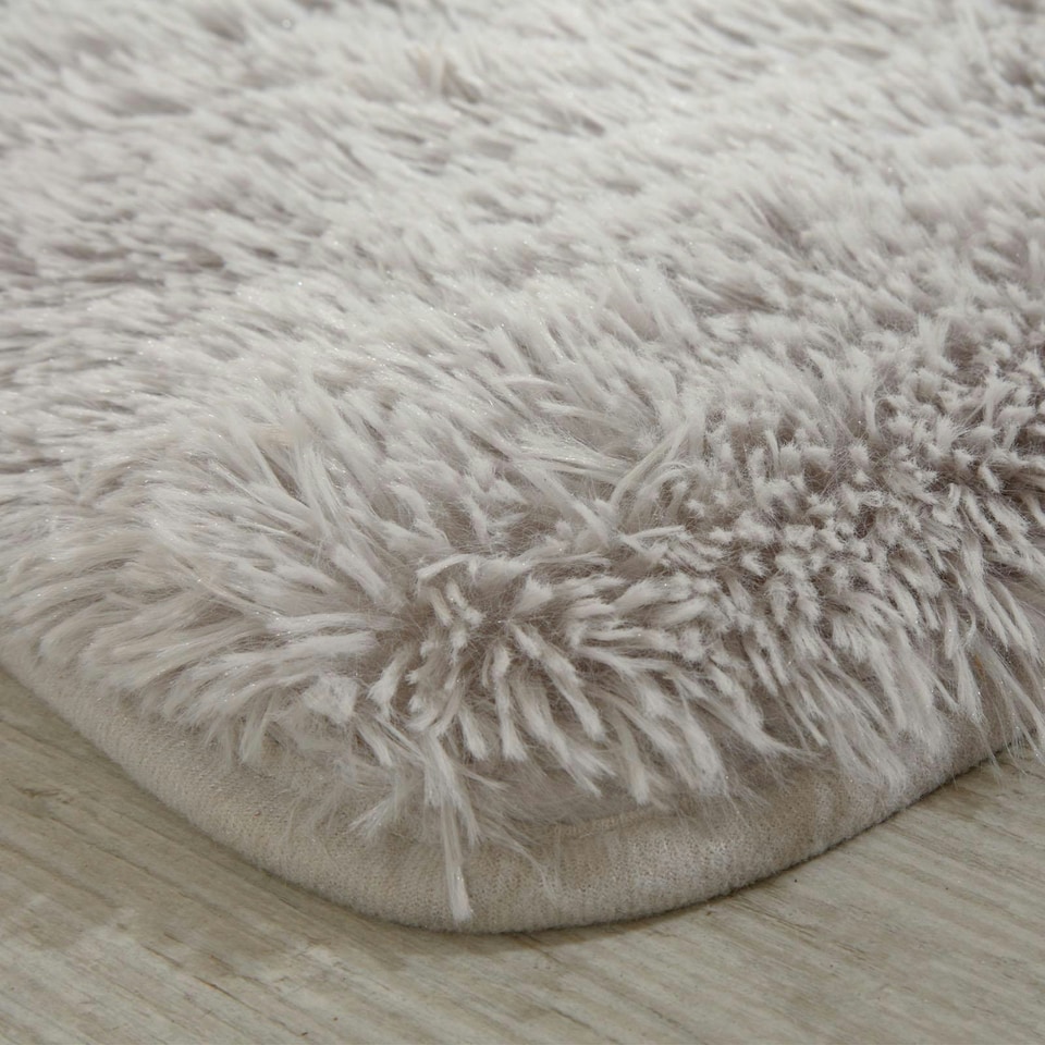 image 1 of OHS Fluffy Rug Anti-Slip Plain Shaggy Floor Mat, 120x170cm - Silver