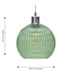 image 6 of Set of 2 Betchley - Green Ribbed Glass Globe Easy Fit Pendant Shades | Green | Medium | 2