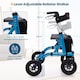 image 6 of COSTWAY Height Adjustable Foldable Rolling Walker with Seat Blue | Blue