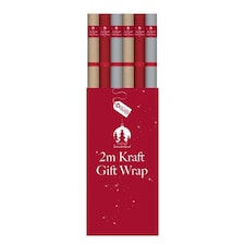 Single 2mx70cm Coloured Kraft Christmas Gift Wrap
