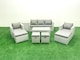 image 2 of Fimous Outdoor Rattan Garden Furniture Set with Grey Cushions Luxury 9 Seater with 2 Chairs and Coffee Table For Conservatory,Patio