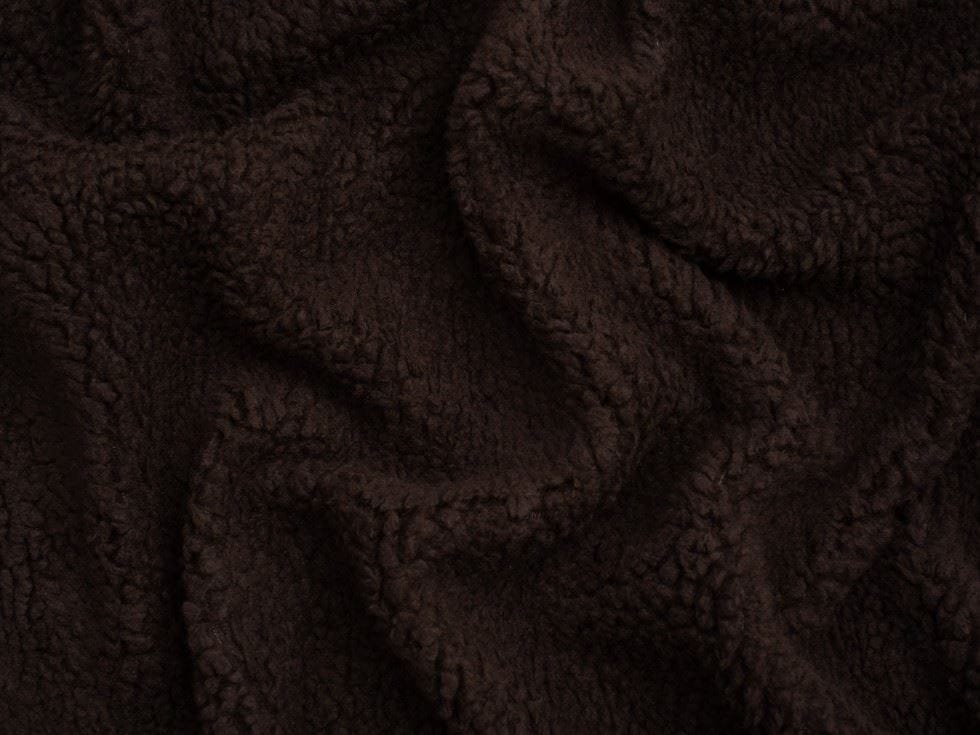 Minerva Core Range Brown Heavy Lambskin Sherpa Fleece Fur Fabric for Dressmaking, Toy Making, 155cm / 61" Wide - per metre