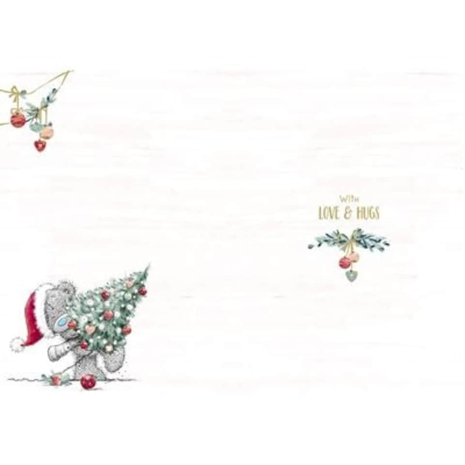 image 1 of Bear Decorating Tree Merriest Christmas Card