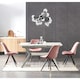 image 9 of Set of 4 Sofia Ergonomic Modern Dining Chairs Upholstered in Velvet, Metal Legs with Gold End Tips | Pink