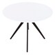 image 6 of Aspen Compact Round Dining Table - Durable Wood-Effect or Sintered Stone Top with Black Metal Pedestal Legs | White | White | Small | 1
