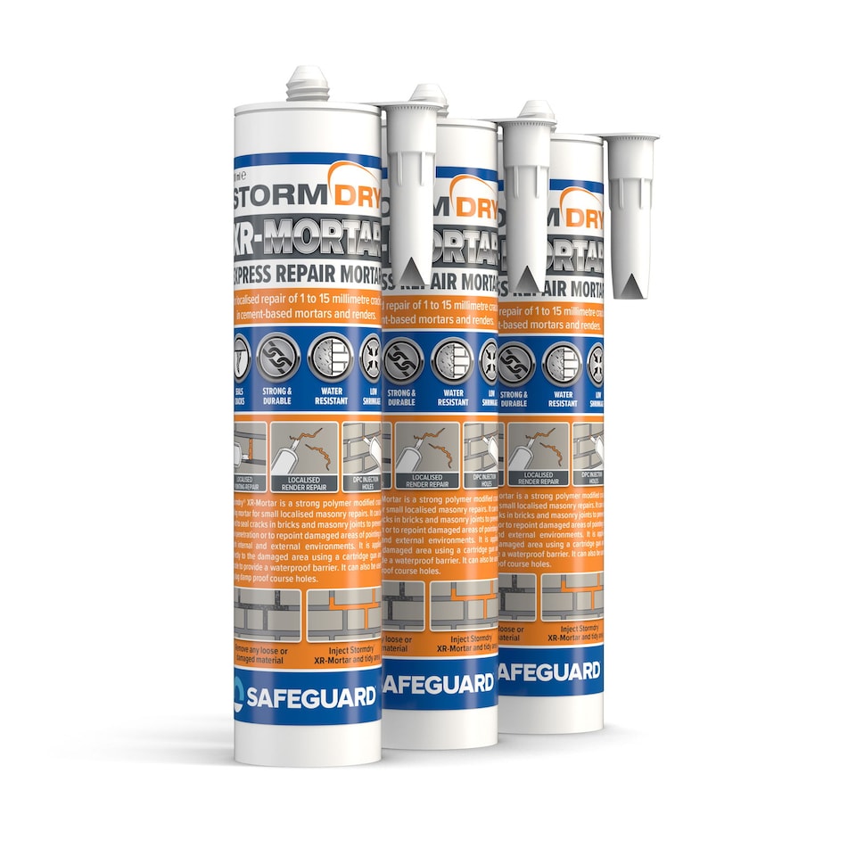 image 1 of Stormdry Waterproof Express Repair Mortar - 310ml x 3 - Ready to Use Cement Mix, Grey Sand