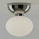 image 2 of ValueLights Orbital Matte Black Opal Glass Globe IP44 Rated Bathroom Flush Ceiling Light | Black