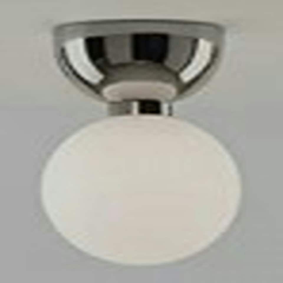 image 1 of ValueLights Orbital Matte Black Opal Glass Globe IP44 Rated Bathroom Flush Ceiling Light | Black