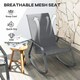 image 6 of Outsunny Garden Rocking Chairs Set of 2, Ergonomic Outdoor Rocking Chairs with Armrests, High Backrest, Steel Frame Relaxing Rocker Armchair Seats for Patio, Balcony, Porch, Grey | Grey | Grey