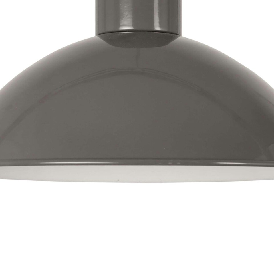 image 1 of Set of 2 Domed - Grey Easy Fit Metal Pendant Shades Grey