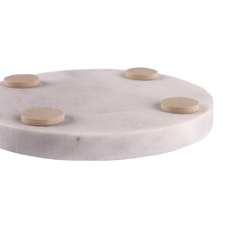 image 1 of Argon Tableware Marble Round Coasters - 10cm - White - Pack of 6