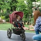 image 2 of HOMCOM Foldable Three-Wheeler Baby Stroller w/ Sun Canopy, Storage - Red