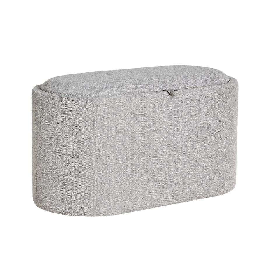 image 1 of Storage Ottoman Reversible Lid Table Boucle Teddy Fur Home Box | Grey | Grey