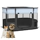 image 1 of PawHut Portable Dog Pen for Puppies, Rabbits, Kittens, Guinea Pigs - Grey
