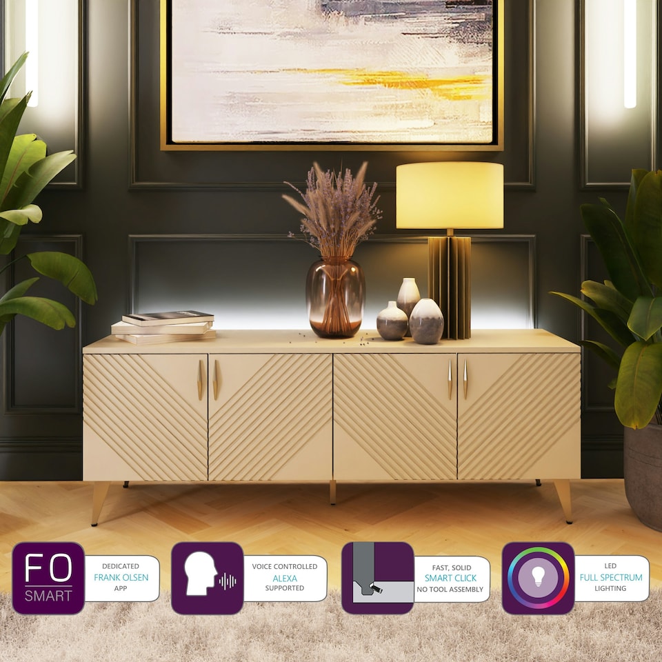 image 1 of Frank Olsen Ava 1500 Tv Cabinet White | White
