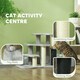 image 4 of PawHut Dog Cat Stairs Pet Steps for Bed Sofa with Scratching Post Light Grey