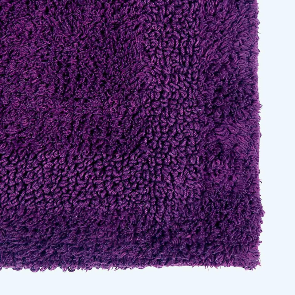 image 1 of Homescapes Luxury Reversible Cotton Shower Mat - Plum | Purple | Plum