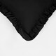image 3 of OHS 2 x Faux Linen Frill Edged Cushion Covers, 45x45cm - Black