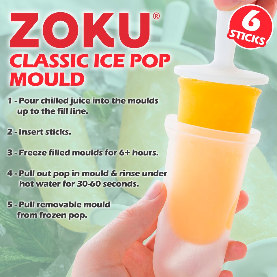 image 1 of Classic Ice Pop Mould - Set with 6 Sticks for Homemade Pops | Green | Green | One Size | 1