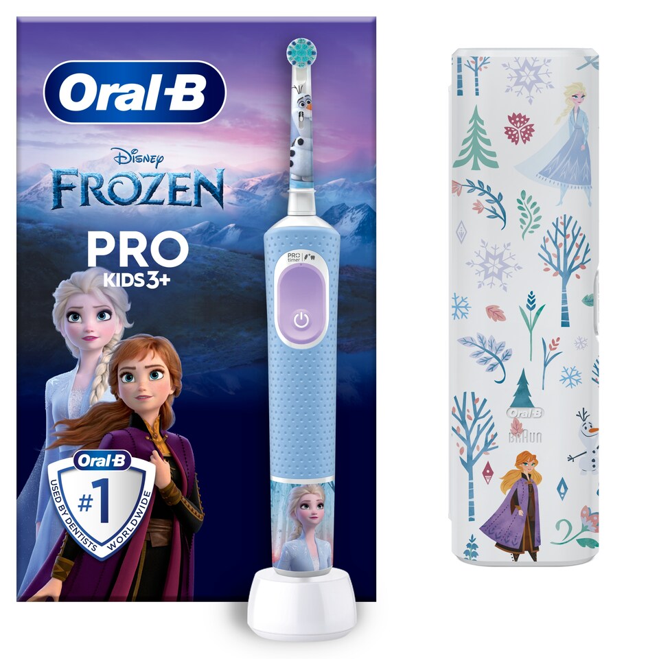 image 1 of Oral-B Pro Kids Handle Disney Frozen Electric Toothbrush with Travel Case